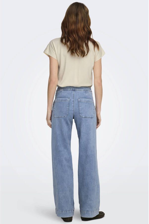 ONLY high waist wide leg jeans light blue denim - Foto 3
