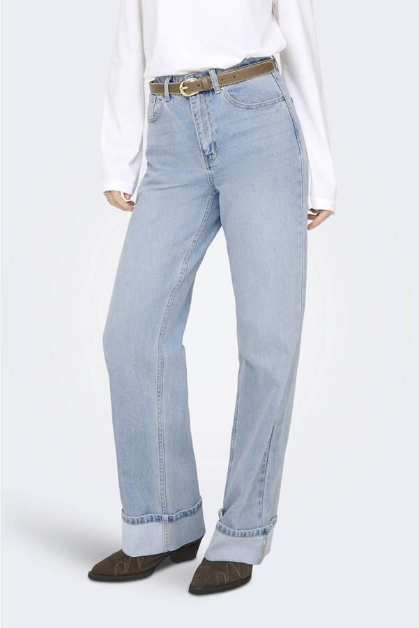 ONLY high waist wide leg jeans light blue denim