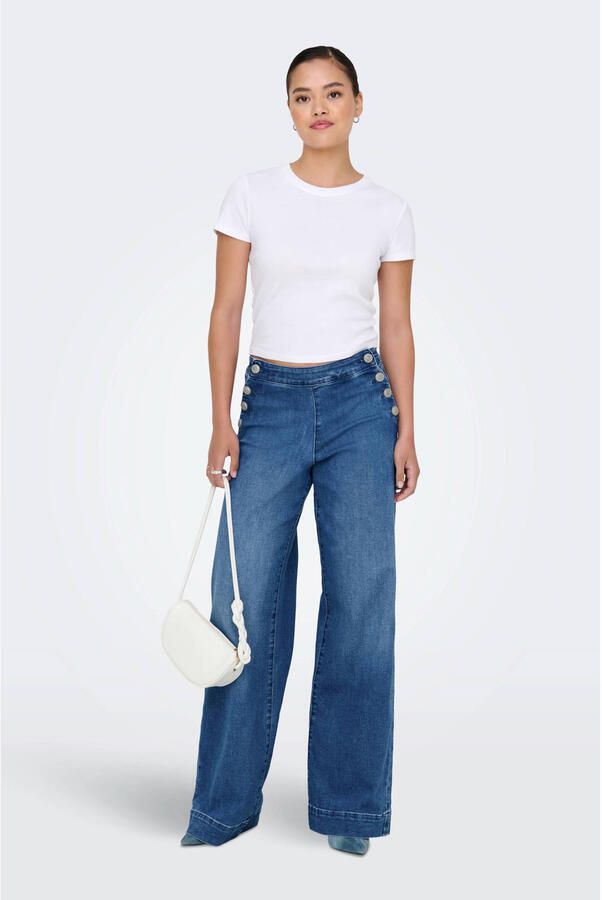 Only High-waist jeans ONLMADISON HW BUTTON WIDE DNM GEN769NOOS - Foto 2
