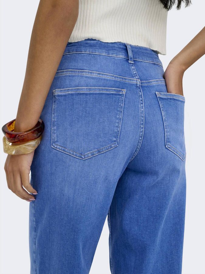 ONLY high waist wide leg jeans medium blue denim - Foto 2