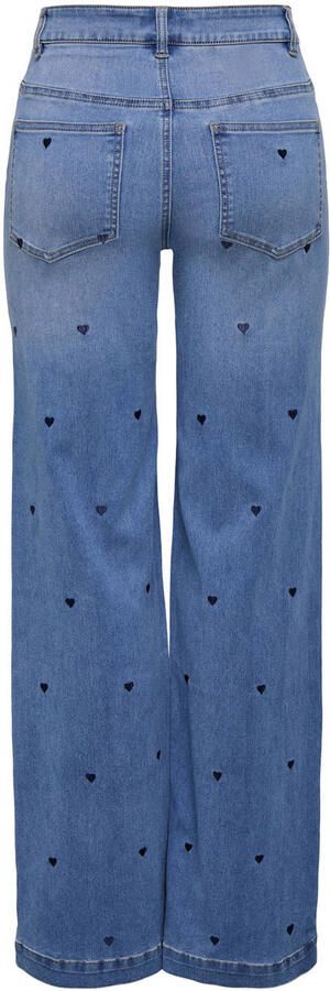 ONLY high waist wide leg jeans medium blue denim - Foto 3