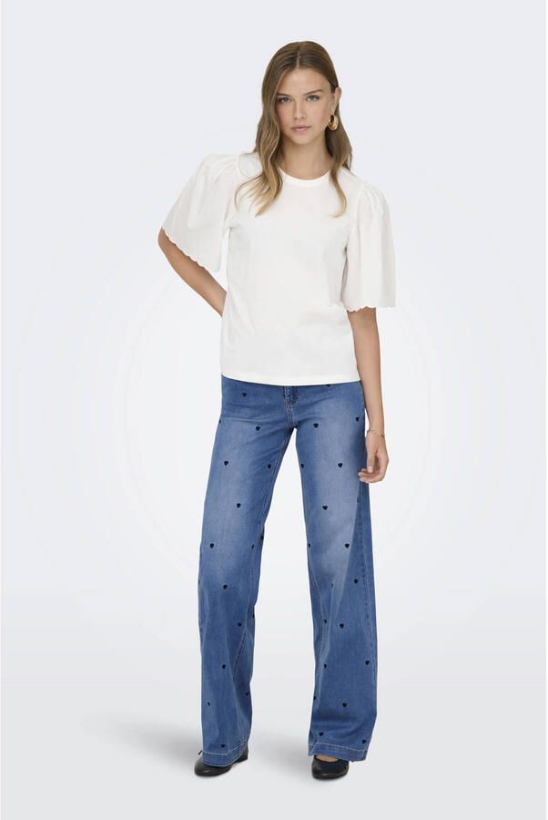 ONLY high waist wide leg jeans medium blue denim - Foto 2
