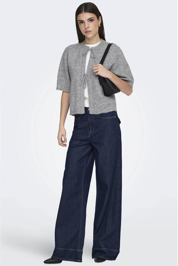 Only Regular fit gebreid jack met vetersluiting model 'SIMONI' - Foto 2