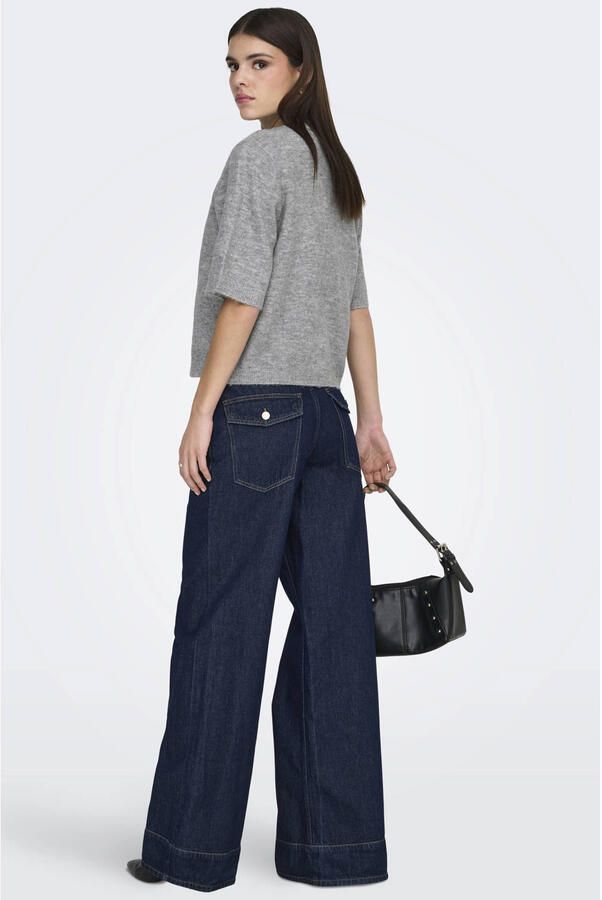 Only Regular fit gebreid jack met vetersluiting model 'SIMONI' - Foto 3