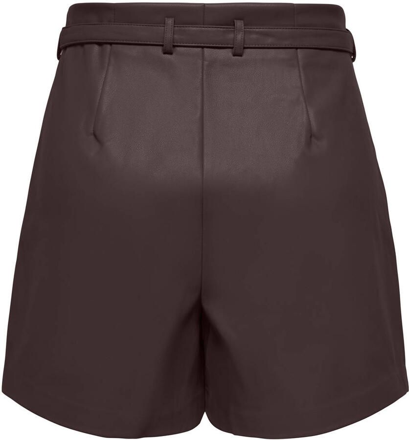 ONLY regular fit imitatieleren casual short donkerrood - Foto 2
