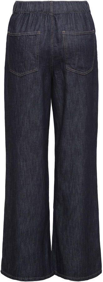 ONLY Onlmariko Hw Wide Pleat Dnm Qyt wide leg jeans donkerblauw - Foto 3