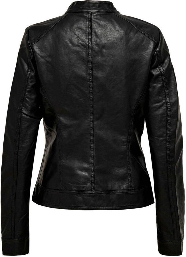Only Imitatieleren jack ONLBANDIT – Bikerjack met figuuraccentuerende vorm en ritssluitingen