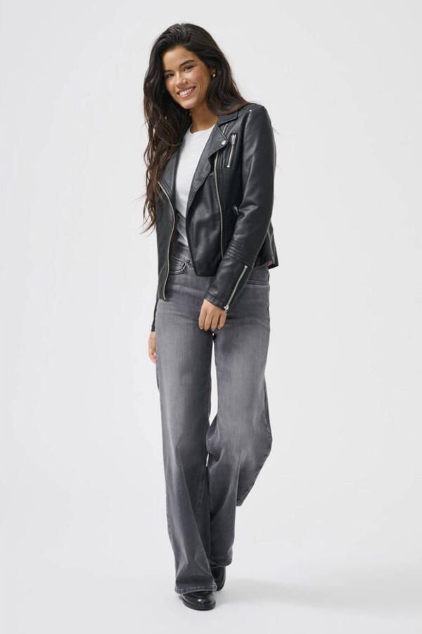 Only Imitatieleren jack ONLGEMMA – Bikerjack met asymmetrische ritssluiting getailleerd casual leerimitatie zakken met ritssluiting - Foto 2