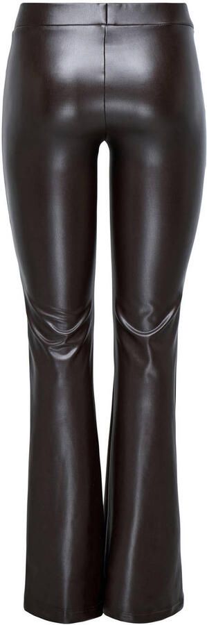 ONLY imitatieleren flared regular waist flared broek zwart - Foto 3