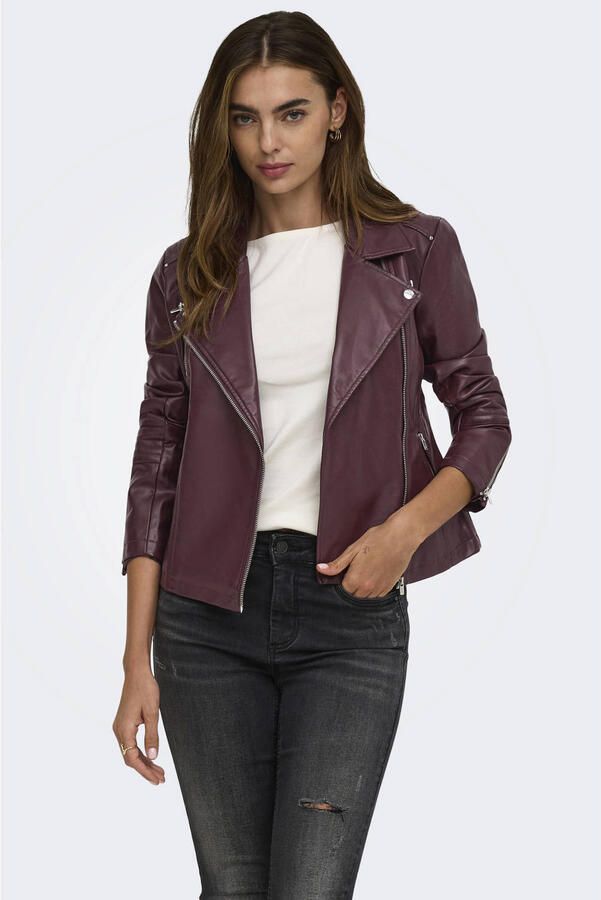 ONLY imitatieleren leren bikerjack quilted - Foto 3