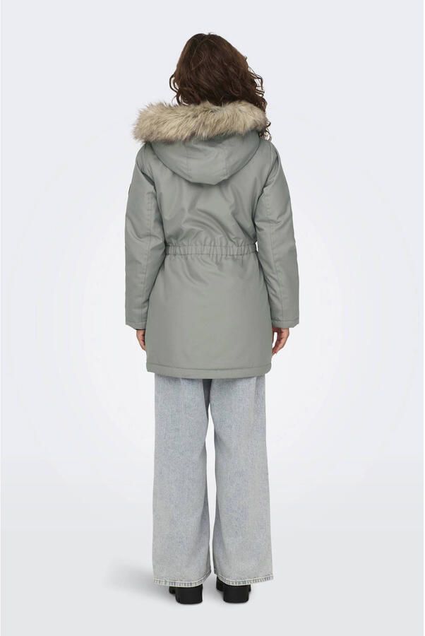 Only Getailleerde parka met imitatiebont model 'IRIS'