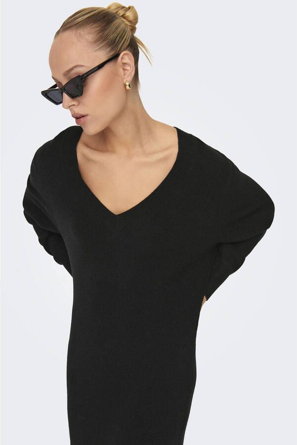 Only Gebreide jurk ONLKATIA LS V-NECK DRESS NCA KNT - Foto 3