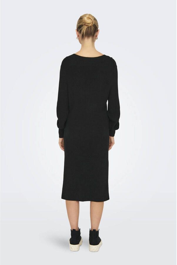 Only Gebreide jurk ONLKATIA LS V-NECK DRESS NCA KNT