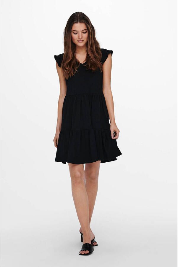 Only Korte Jurk voor Vrouwen 100% Katoen Comfortabel en Stijlvol Black Dames