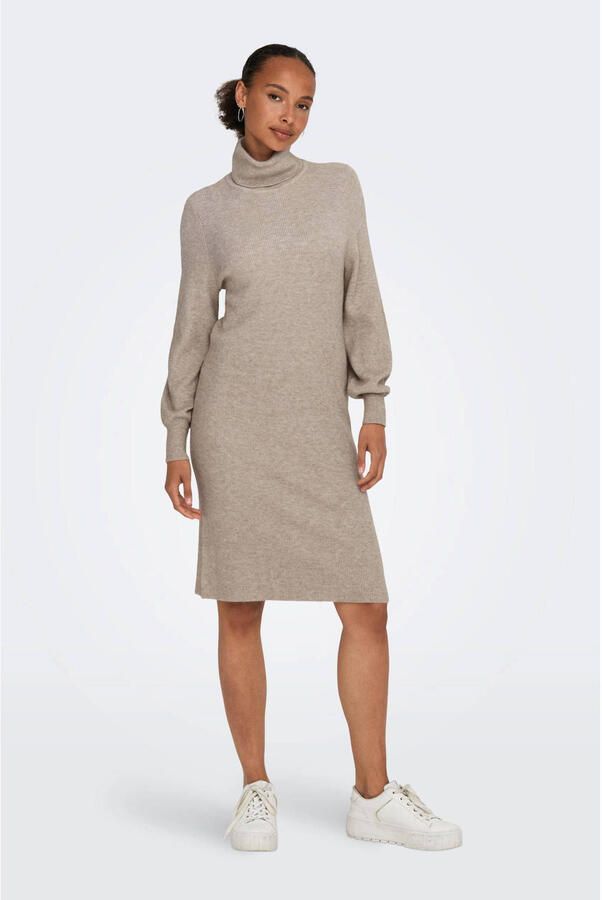 Only Gebreide jurk ONLSASHA L S ROLLNECK DRESS NCA KNT