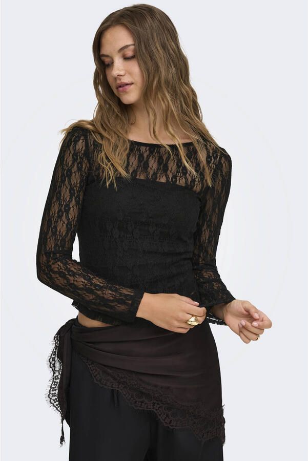 ONLY kanten top zwart - Foto 3