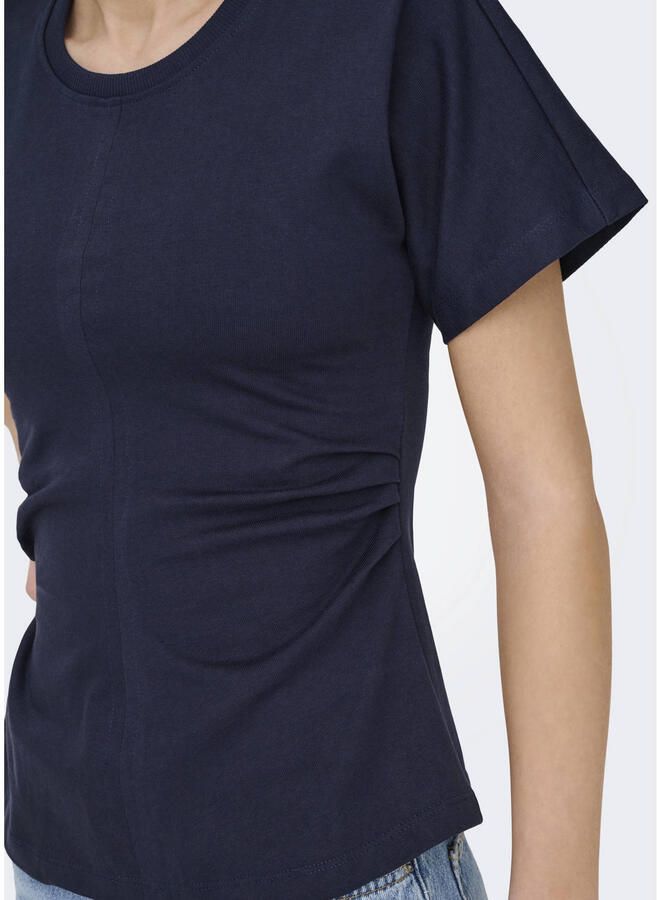 ONLY katoenen regular fit top donkerblauw
