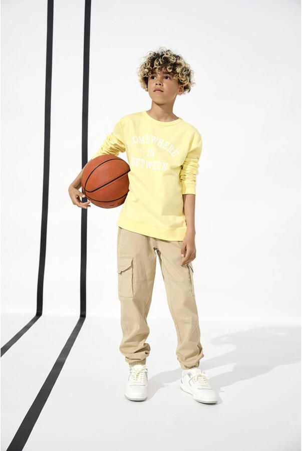 Only KIDS BOY cargobroek KOBMAXWELL beige Jongens Stretchkatoen Effen 170 - Foto 2