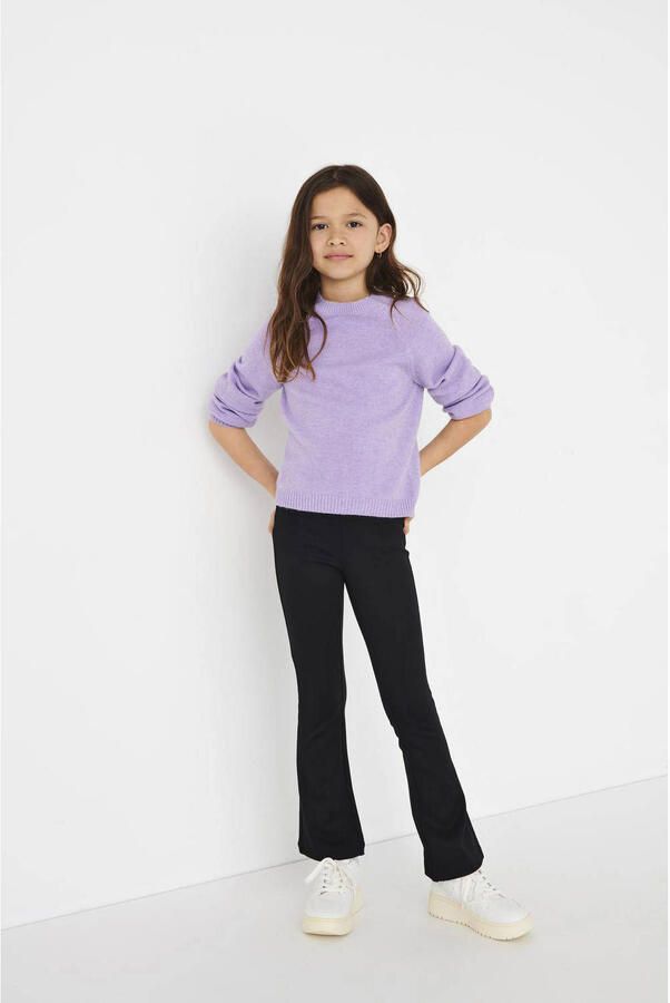 Only KIDS flared broek KONPAIGE zwart Meisjes Viscose Effen 140