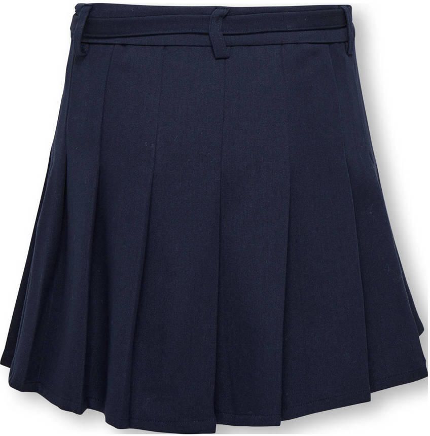 ONLY KIDS GIRL A-lijn plooirok donkerblauw Meisjes Polyester Effen