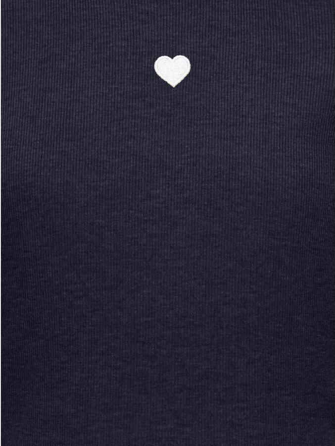 ONLY KIDS GIRL aansluitende longsleeve met borduursels en print donkerblauw