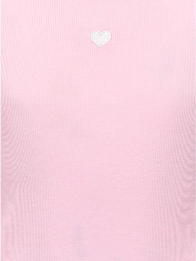 ONLY KIDS GIRL aansluitende longsleeve met borduursels en print roze - Foto 2