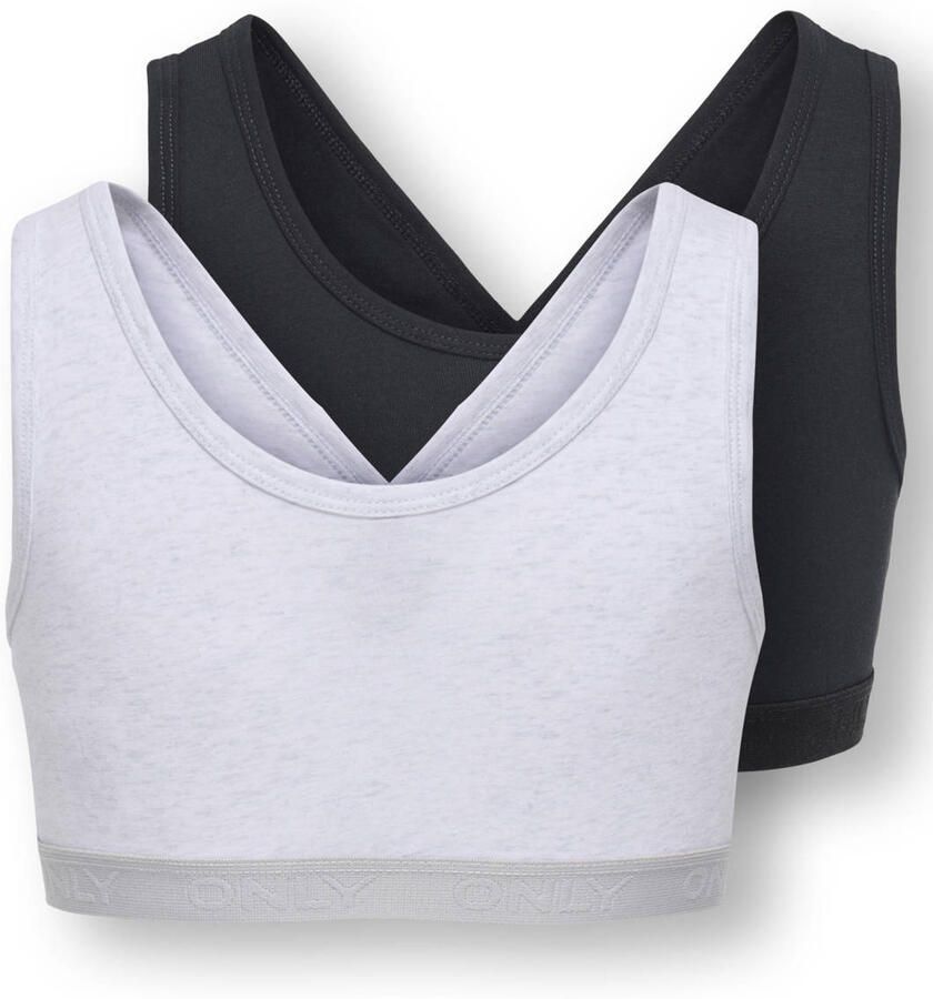 ONLY KIDS GIRL bh top lichtgrijs zwart (set van 2) - Foto 2