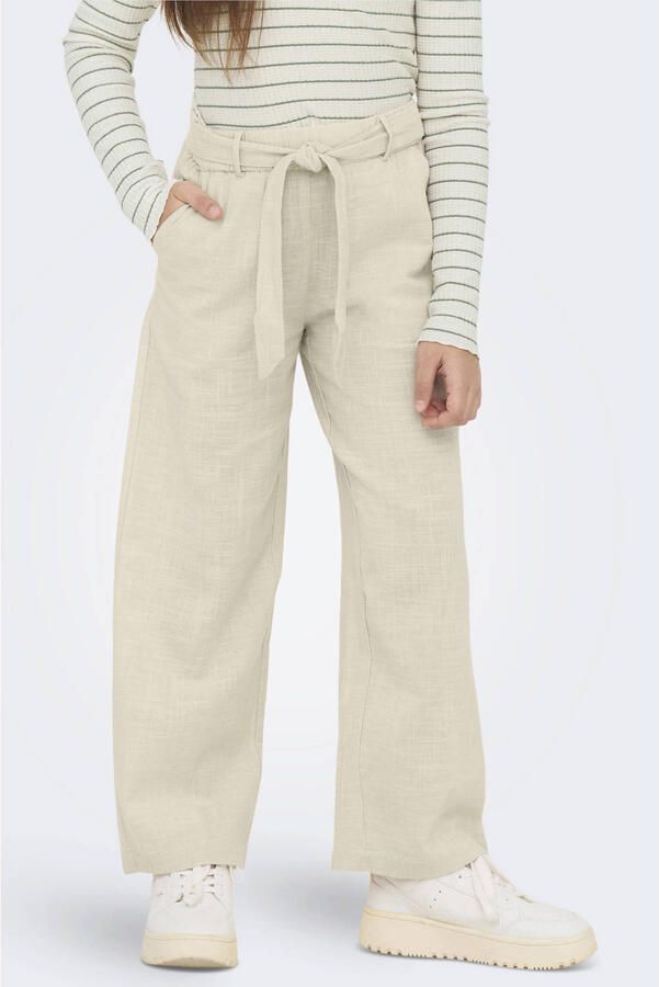 Only Regular fit wijde broek met strikceintuur model 'TIZANA'