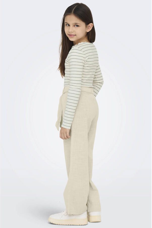 Only Regular fit wijde broek met strikceintuur model 'TIZANA' - Foto 3