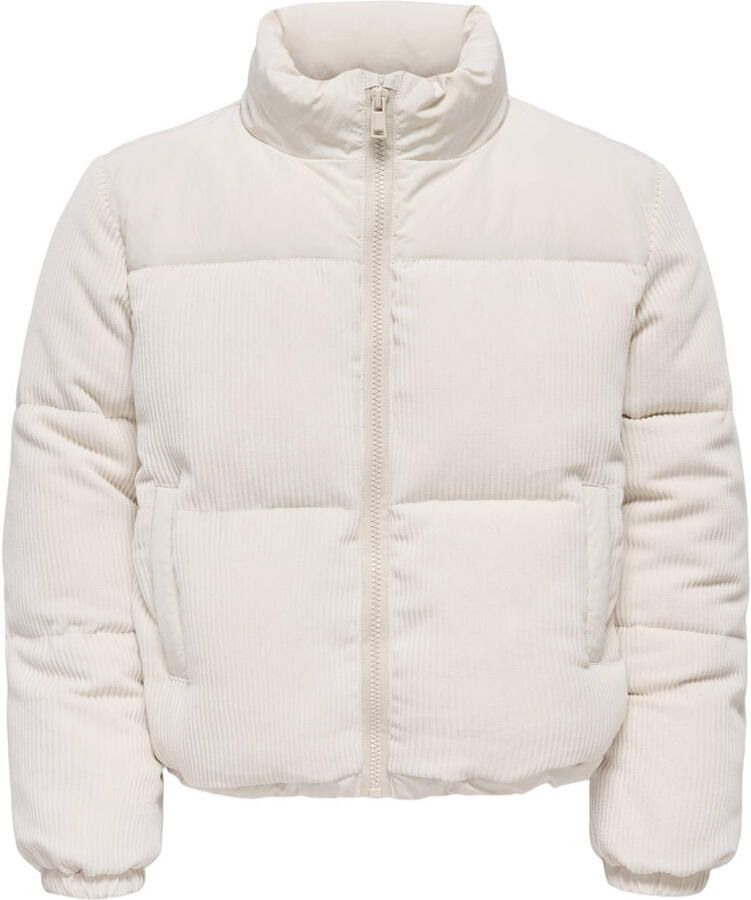 ONLY KIDS GIRL corduroy gewatteerde winterjas ecru