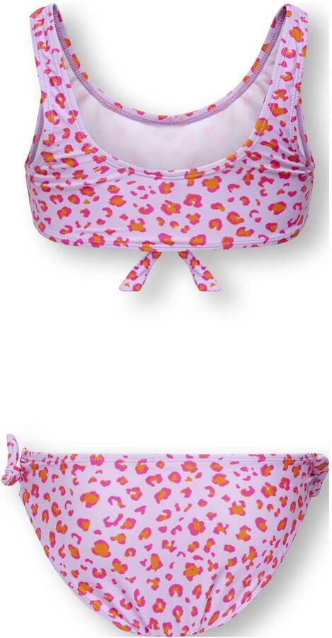 ONLY KIDS GIRL crop bikini met panterprint lila oranje - Foto 3