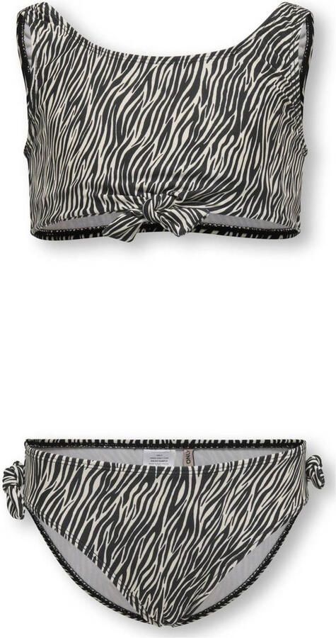 ONLY KIDS GIRL crop bikini zwart beige