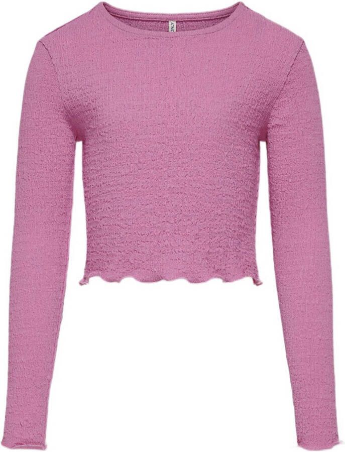 Only KIDS GIRL crop top KOGEMMA zoetroze Meisjes Polyester Ronde hals Effen 146 152