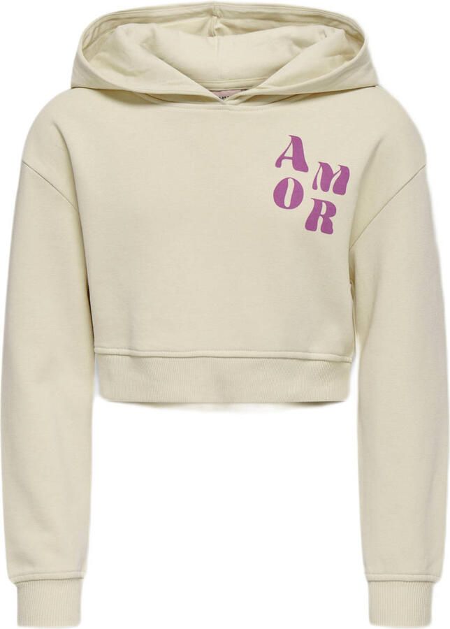ONLY KIDS GIRL cropped hoodie ecru