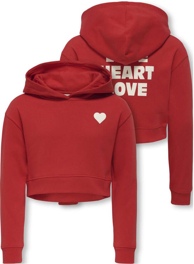 ONLY KIDS GIRL cropped hoodie rood