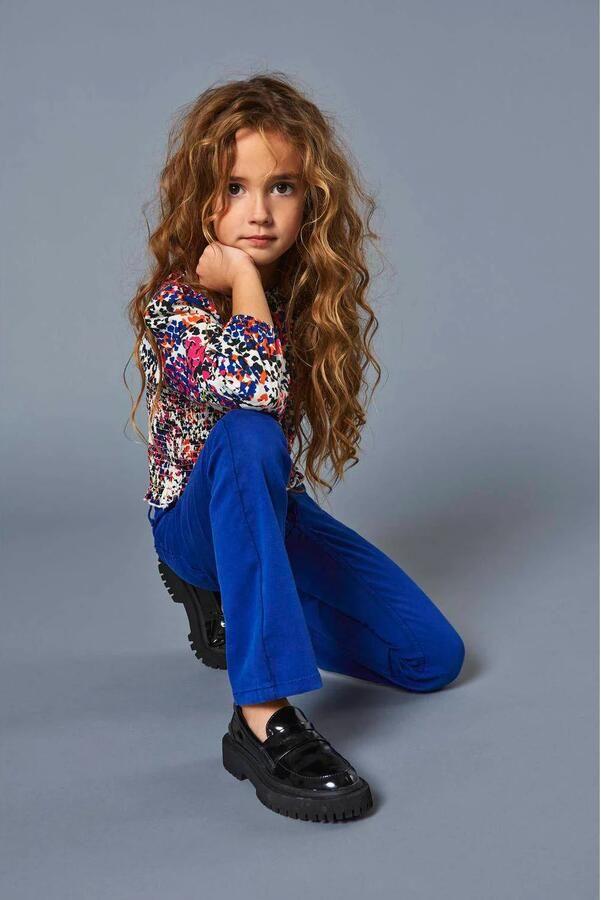 Only KIDS GIRL flared broek KOGANNE hardblauw Meisjes Katoen Effen 128