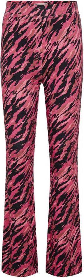 ONLY KIDS GIRL flared broek KOGPAIGE met all over print donkerroze zwart