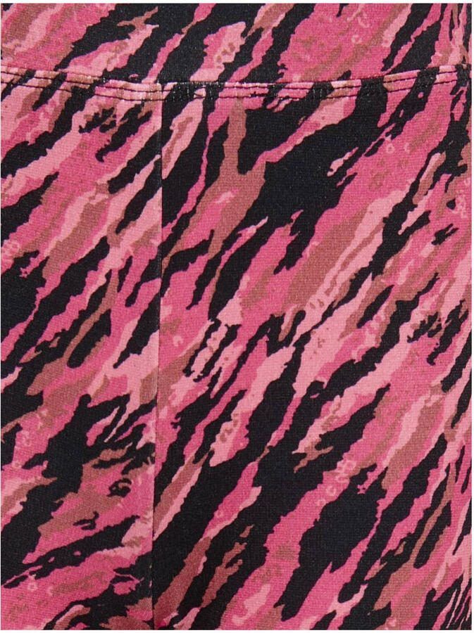 ONLY KIDS GIRL flared broek KOGPAIGE met all over print donkerroze zwart - Foto 2
