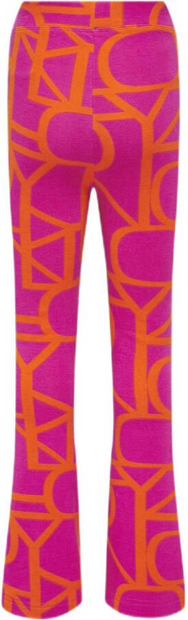Only KIDS GIRL flared broek KOGPAIGE met all over print fuchsia oranje Roze Meisjes Viscose 140