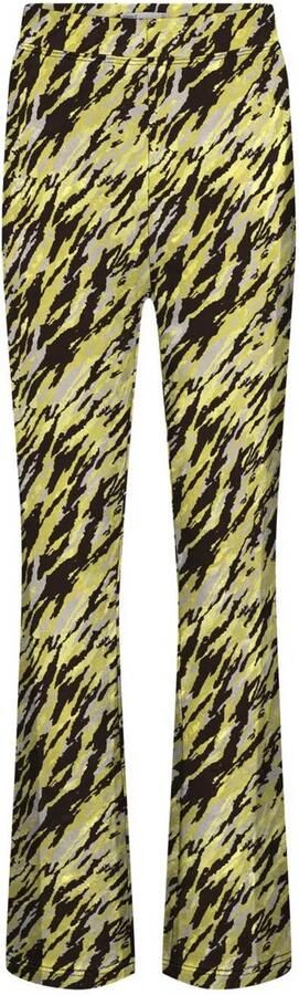 ONLY KIDS GIRL flared broek KOGPAIGE met all over print geel zwart