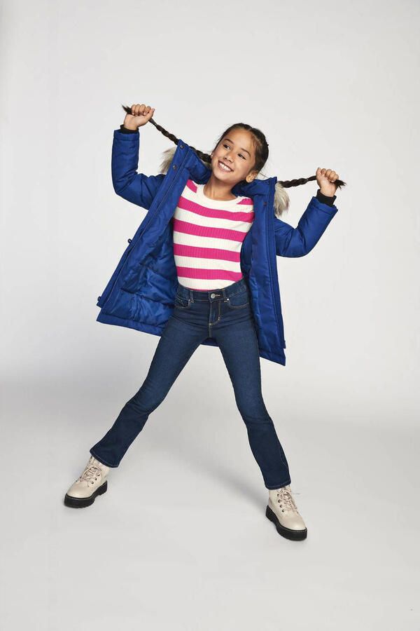 Only KIDS GIRL flared jeans KOGROYAL dark blue denim Blauw Meisjes Stretchdenim 164 - Foto 2
