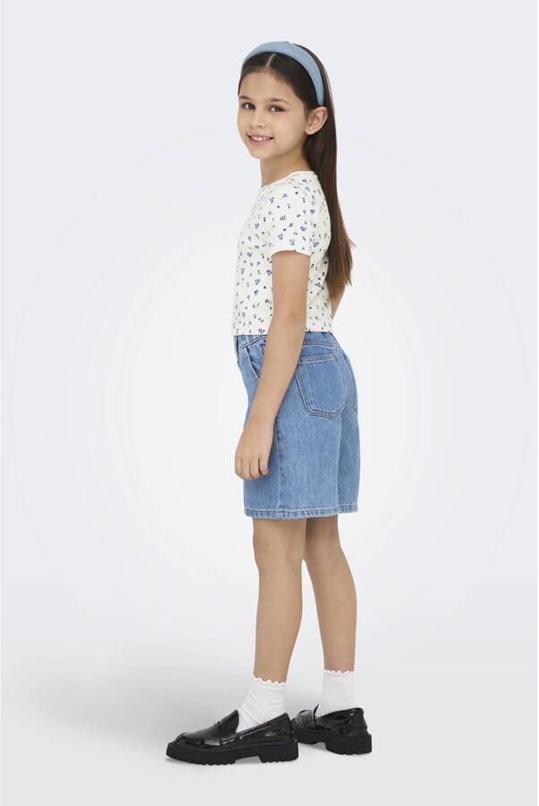 ONLY KIDS GIRL gebloemde T-shirt blauw - Foto 2