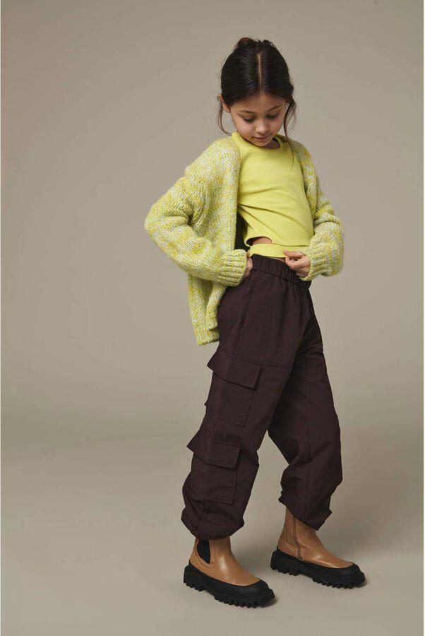 ONLY KIDS GIRL gebreid vest KOGALLYSSA LIFE met backprint geel - Foto 2