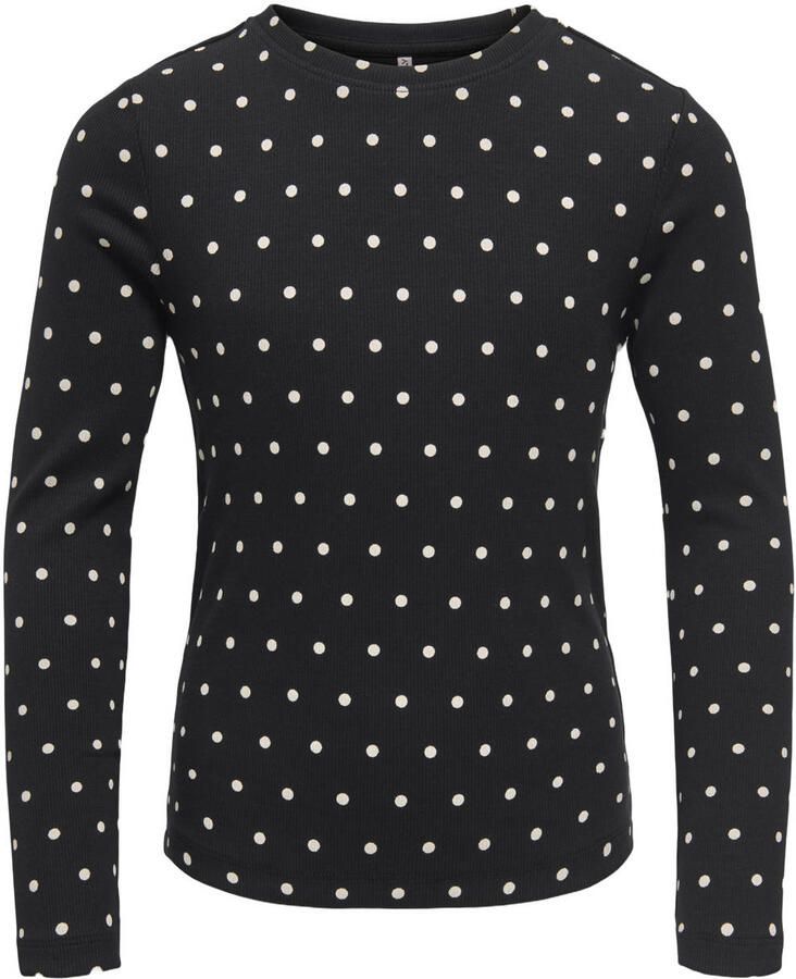 ONLY KIDS GIRL gebreide top met stippen zwart
