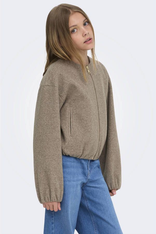 ONLY KIDS GIRL gemêleerd bomberjack taupe
