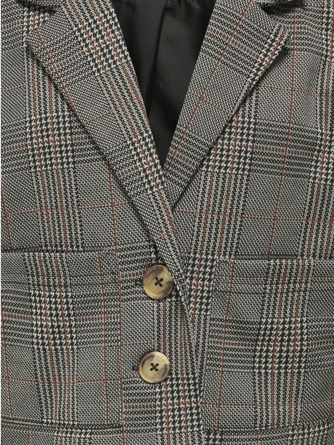 ONLY KIDS GIRL geruite cropped blazer grijsbruin gebreid - Foto 2