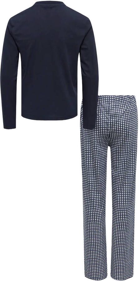 ONLY KIDS GIRL geruite pyjama donkerblauw