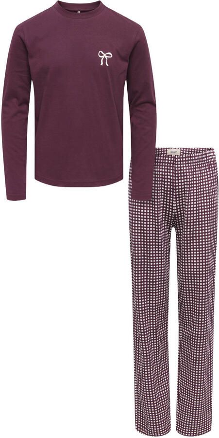 ONLY KIDS GIRL geruite pyjama paars