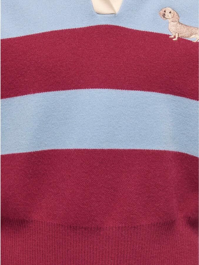 ONLY KIDS GIRL gestreepte gebreide trui donkerrood Meisjes Viscose Polokraag - Foto 2