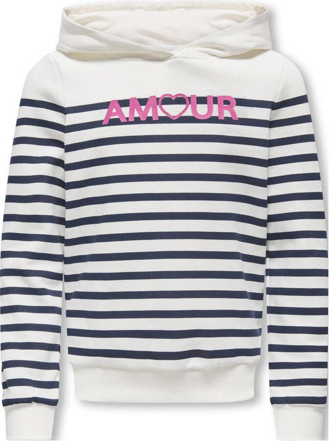 ONLY KIDS GIRL gestreepte hoodie donkerblauw
